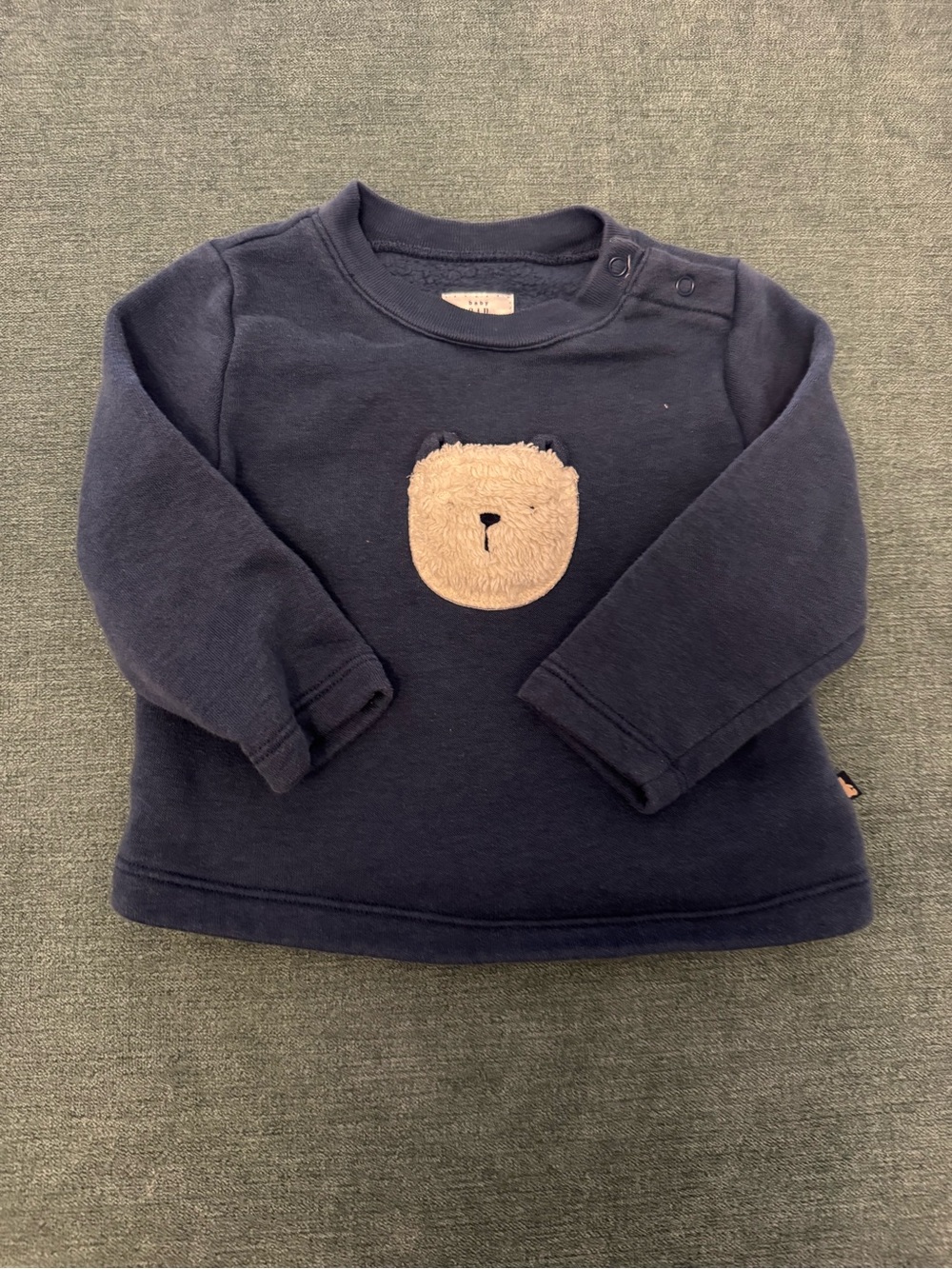 Baby GAP Navy Long-Sleeve Top with Tan Bear Applique